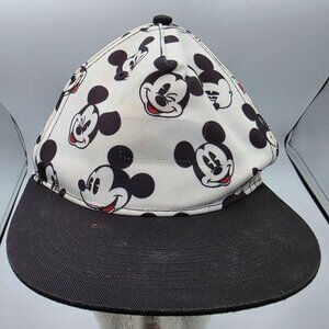 H&M x Disney Kids Adjustable Mickey Mouse Print Snapback Hat Black White Youth